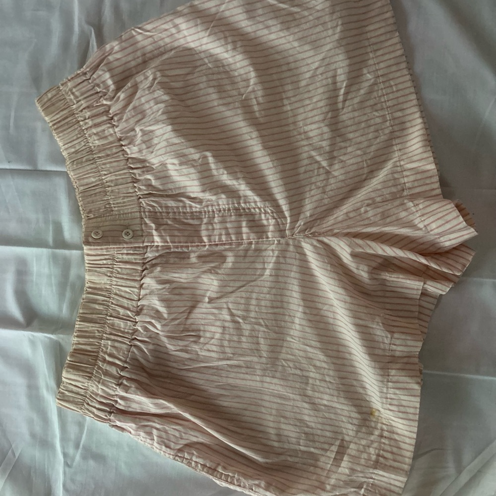 High Waist Striped Women's Shorts - Pink